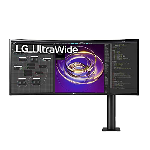 LG 34WP88C-B 34-inch Curved 21:9 UltraWide QHD (3440x1440) IPS Display with Ergo Stand (Extend/Retract/Swivel/Height/Tilt), USB Type C (90W Power delivery), DCI-P3 95% Color Gamut with HDR 10