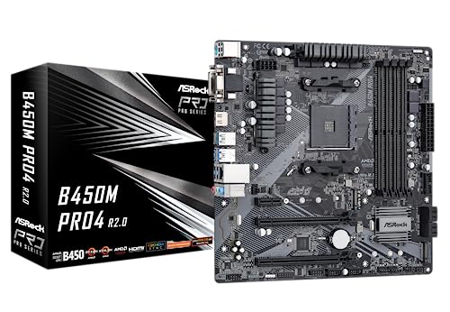 ASROCK MB B450M PRO4 R2.0 AMD AM4 PROMONTORY B450 MAX128G DR4 MICRO ATX RETAIL