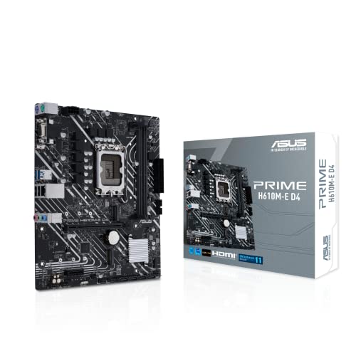 ASUS MB PRIME H610M-E D4-CSM-SI H610 LGA1700 MAX64GB DDR4 DP D-SUB HDMI MATX (Like New)