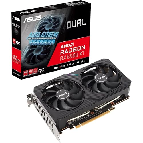 ASUS TeK DUAL-RX6500XT-O4G ASUS VCX DUAL-RX6500XT-O4G Dual Radeon RX 6500 XT OC 4GB GDDR6 64B HDMI DP RTL