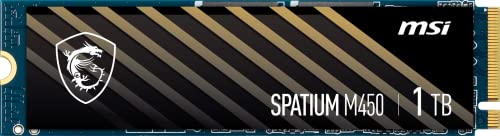 MSI SOLID STATE DRIVE SM450N1TB SPATIUM M450 PCIE 4.0 NVME M.2 1TB 3D NAND PCIE RETAIL
