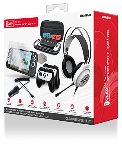 DREAMGEAR GAMERS KIT FOR NINTENDO SWITCH - OLED MODEL BLACK & WHITE