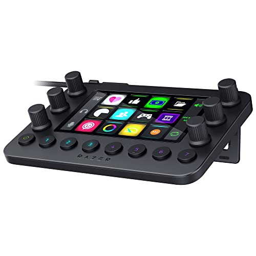 Razer Stream Controller: All-in-one Keypad for Streaming - 12 Haptic Switchblade Keys - 6 Tactile Analog Dials - 8 Programmable Buttons - Designed for Efficient Multi-Tasking (Like New)