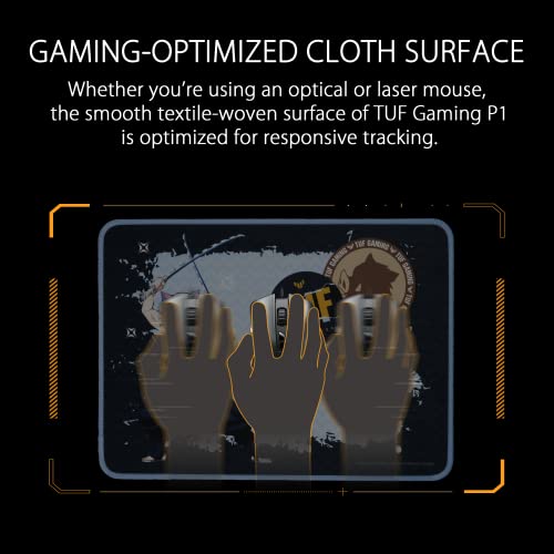 ASUS TUF GAMING P1 PORTABLE GAMING MOUSE PAD (NANO-COATED -  WATER-RESISTANT SURFA