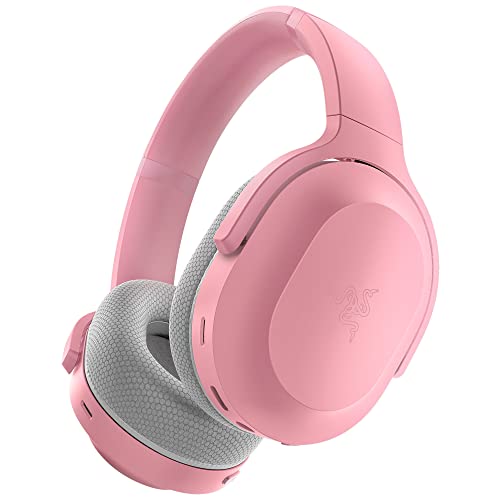Razer Barracuda Wireless Gaming & Mobile Headset (PC, Playstation, Switch, Android, iOS): 2.4GHz Wireless + Bluetooth - Integrated Noise-Cancelling Mic - 50mm Drivers - 40 Hr Battery - Quartz Pink (Like New)
