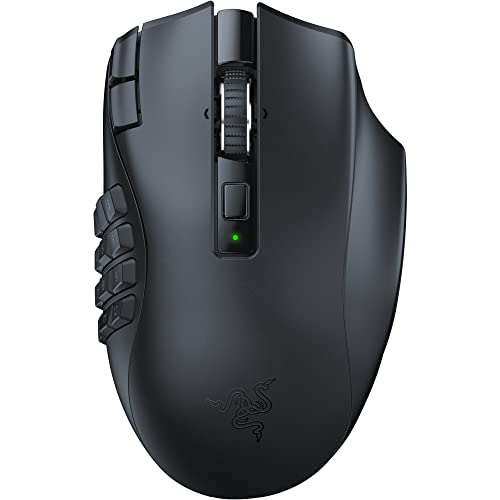 Razer Naga V2 HyperSpeed Wireless MMO Gaming Mouse: 19 Programmable Buttons - HyperScroll Technology - Focus Pro 30K Optical Sensor - Mechanical Mouse Switches Gen-2 - Up to 400 Hr Battery Life (Like New)