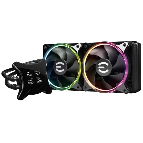 EVGA FAN 400-HY-CX36-V1 CLX 360MM ALL-IN-ONE LCD CPU LIQUID COOLER ARGB RETAIL (Like New)