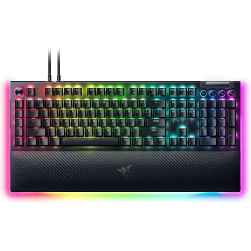 RAZER BLACKWIDOW V4 PRO WIRED MECHANICAL GAMING KEYBOARD: DOUBLESHOT ABS KEYCAPS - GREEN MECHANICAL SWITCHES- TACTILE & CLICKY - CHROMA RGB - PROGRAMMABLE MACROS - MAGNETIC WRIST REST
