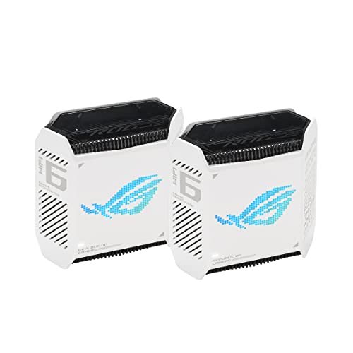ASUS RT GT6 (W-2-PK) CA AX10000 TRI-BAND WIFI6 GAMING MESH MOONLIGHT WHITE 2PK