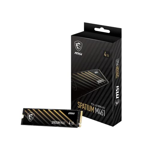MSI SSD SM461N4TB SPATIUM M461 NVME M.2 4TB M.2 2280 3D NAND PCIE RETAIL