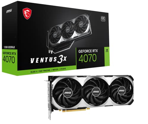 MSI VIDEO CARD G4070V3X12C GEFORCE RTX 4070 VENTUS 3X 12G OC GDDR6X DPX3/HDMI RETAIL