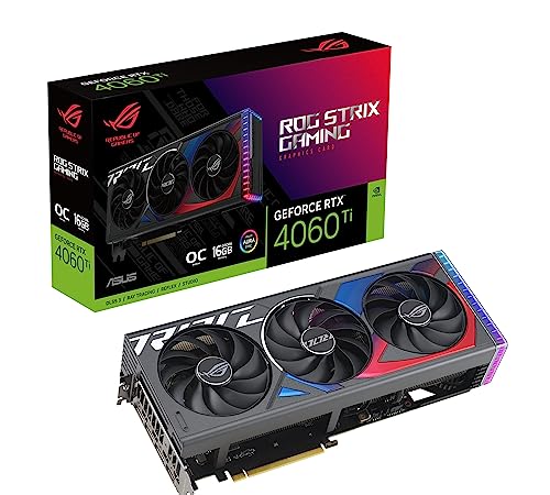 ASUS  GEFORCE ROG-STRIX-RTX4060TI-O16G-GAMING OC 16 GB GDDR6 128 BI