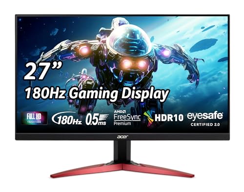 ACER KG271 M3biip 27IN IPS 1080P 1920X1080 180Hz 0.5ms (GTG) 100, 000, 000:1 (ACM) 1000:1 250nits (HDR10 Ready) 178 (H) 178 (V) 16.7M Vesa 100X100mm