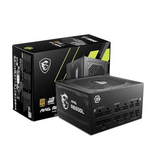 MSI POWER SUPPLY MAGA650GL MAG A650GL 650W 80PLUS GOLD FULLY-MODULAR ATX3.0 RETAIL