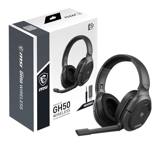 MSI HEADSET IMMERSE GH50 WIRELESS GAMING HEADSET USB2.0 2.4GHZ 20HZ-20KHZ RTL