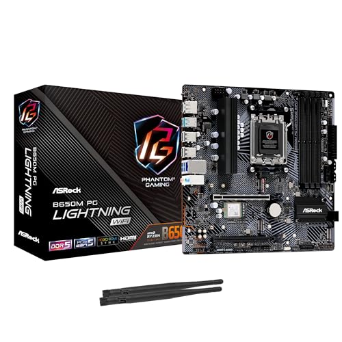ASROCK MB B650M PG LIGHTNING WIFI B650 AMD AM5 MAX192GB DDR5 PCIE MICROATX