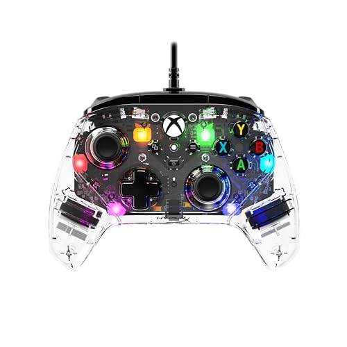 HyperX Clutch Gladiate RGB â€“ Wired Controller, Officially Licensed by Xbox, Programmable RGB Lighting, Dual Trigger Locks, Programmable Buttons, Dual Rumble Motors, Clear