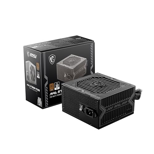 MSI PS MAG A750BN PCIE5 750W 80 PLUS BRONZE SLEEVE BEARING ACTIVE PFC RATAIL