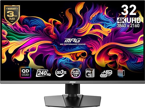 MSI MN MPG321URX QD OLED 31.5 QD-OLED UHD 3840X2160 16:9 240HZ 0.03MS 250NITS (Like New)