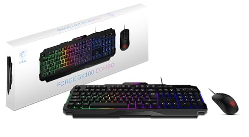MSI KB FORGEGK100C FORGE GK100 COMBO US RGB KEYBOARD OPTICAL MOUSE USB2.0 RTL