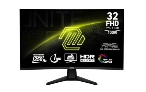 MSI MN MAG 32C6X 31.5 VA FHD 1920X1080 16:9 1MS 4MS 250HZ 2XHDMI DP RETAIL