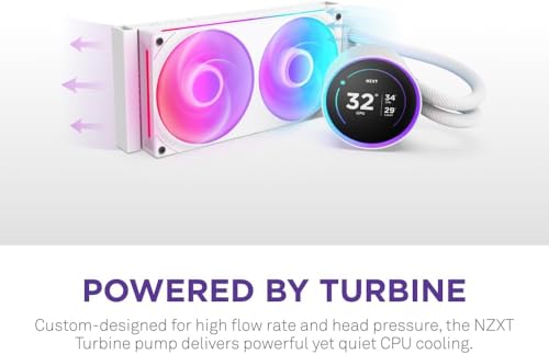 NZXT FAN RL-KR24E-W2 RAKEN ELITE RGB 240 AIO LIQUID COOLER 240MM WHITE RETAIL