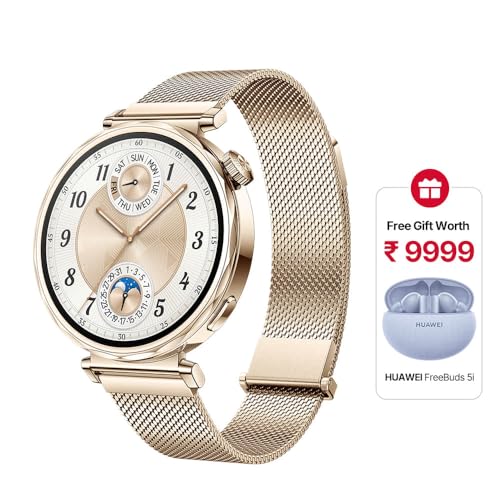 HUAWEI WATCH 55020DGT WATCH GT 5 GOLD MILANESE STRAP RETAIL (Like New)
