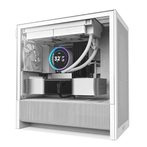 NZXT CS CC-H31FW-01 H3 FLOW MID TOWER CLEAR TINTED TG WHITE RETAIL
