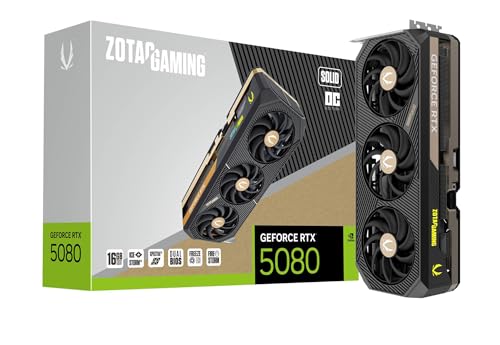 ZOTAC Gaming GeForce RTX 5080 Solid OC DLSS 4 16GB GDDR7 256-bit 30 Gbps PCIE 5.0 Gaming Graphics Card, IceStorm 3.0 Advanced Cooling, Spectra 2.0 ARGB Lighting ZT-B50800J-10P