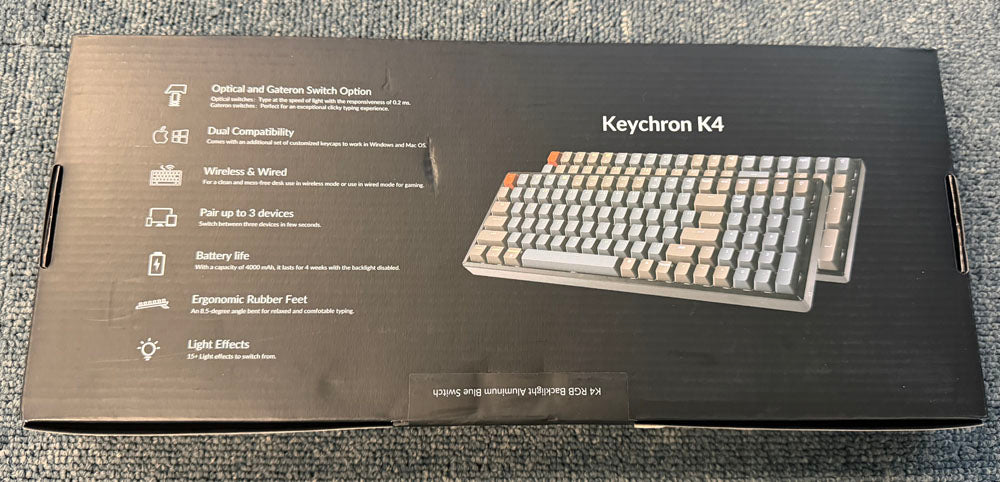 Keychron K4 Bluetooth Mechanical Keyboard, 100-Key Compact Layout, RGB Backlit, Wireless/Wired USB-C, Multi-Device, Mac & Windows Compatible