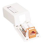 C2G 03831 1-Port Keystone Jack Surface Mount Box, White