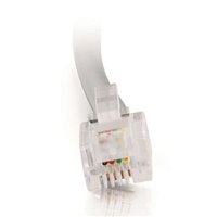 C2g 14ft Rj11 Modular Telephone Cable - Rj-11 Male - Rj-11 Male - 14ft - Silver