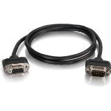 C2G 52157 Serial RS232 DB9 Cable with Low Profile Connectors M/F, In-Wall CMG-Rated, Black (6 Feet. 1.82 Meters)