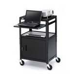 Bretford Basics Adjustable Projector Cart with Cabinet