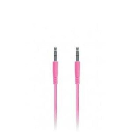 IESSENTIALS 3.5-Millimeter Flat Auxiliary Cable, 3.3-Feet, Pink, Retail Packaging