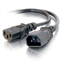 Cables To Go 03140 18 AWG Computer Power Cord Extension IEC320C13 to IEC320C14, 1 Feet/0.30 Meters (Black)
