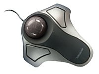 Optical Orbit Trackball Mouse, Two-Button, Black/Silver