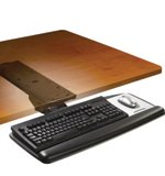 3M Knob Adjust Keyboard Tray, Standard Platform with Antimicrobial Gel Wrist Rest and Precise Mouse Pad, 17-inch Track, Black (AKT60LE)