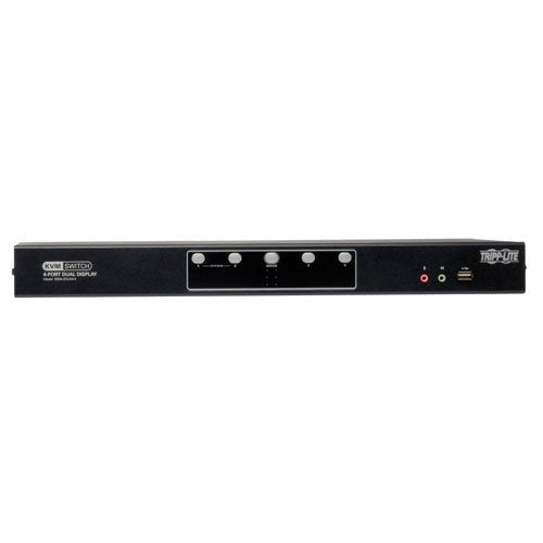 Tripp Lite B004-2DUA4-K 4-Port Dual Monitor DVI KVM Switch with Audio and USB 2.0 Hub, Cables Included