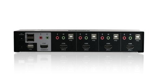 IOGear HDMI Multimedia KVM Switch with Audio, USB 2.0 Hub and HDMI KVM Cables GCS1794
