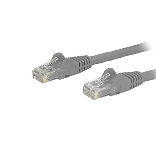 StarTech.com Cat6 Patch Cable - 12 ft - Gray Ethernet Cable - Snagless RJ45 Cable - Ethernet Cord - Cat 6 Cable - 12ft (N6PATCH12GR)