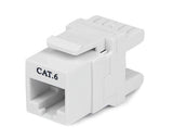 StarTech.com 180 Degree RJ45 110 Type UTP Cat 6 Ethernet Keystone Wall Jack C6KEY110SWH (White)