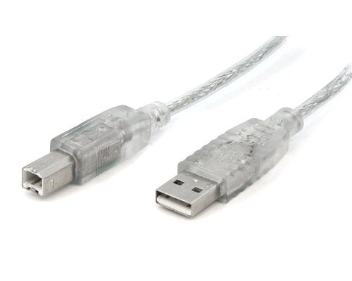 StarTech.com USBFAB3T A to B USB 2.0 Cable, M/M, 3-Feet (Transparent)