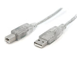 StarTech.com USBFAB3T A to B USB 2.0 Cable, M/M, 3-Feet (Transparent)