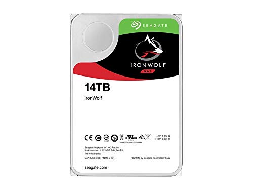 Seagate IronWolf 14TB NAS Internal Hard Drive HDD - 3.5 Inch SATA 6Gb/s 7200 RPM 256MB Cache for RAID Network Attached Storage (ST14000VN0008)