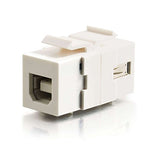C2G 28751 Snap-In USB A/B Female Keystone Insert Module, TAA Compliant, White