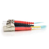 C2G 36122 OM3 Fiber Optic Cable - LC-ST 10Gb 50/125 Duplex Multimode PVC Fiber Cable, Aqua (6.6 Feet, 2 Meters)