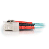 C2G 36111 OM3 Fiber Optic Cable - SC-ST 10Gb 50/125 Duplex Multimode PVC Fiber Cable, Aqua (3.3 Feet, 1 Meter)