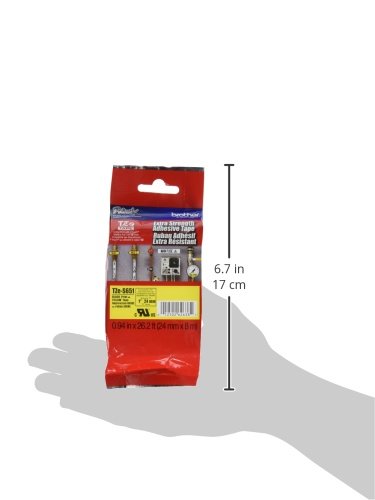 Brother Tzes651 Label Tape-1 Width Polyethylene-Thermal Transfer-Black-Retail Packaging