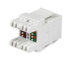 StarTech.com 180 Degree RJ45 110 Type UTP Cat 6 Ethernet Keystone Wall Jack C6KEY110SWH (White)